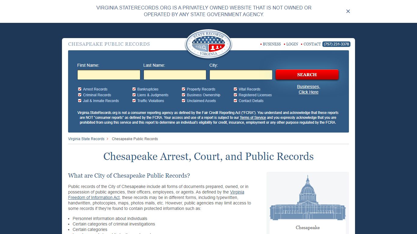 Chesapeake Arrest and Public Records | Virginia.StateRecords.org